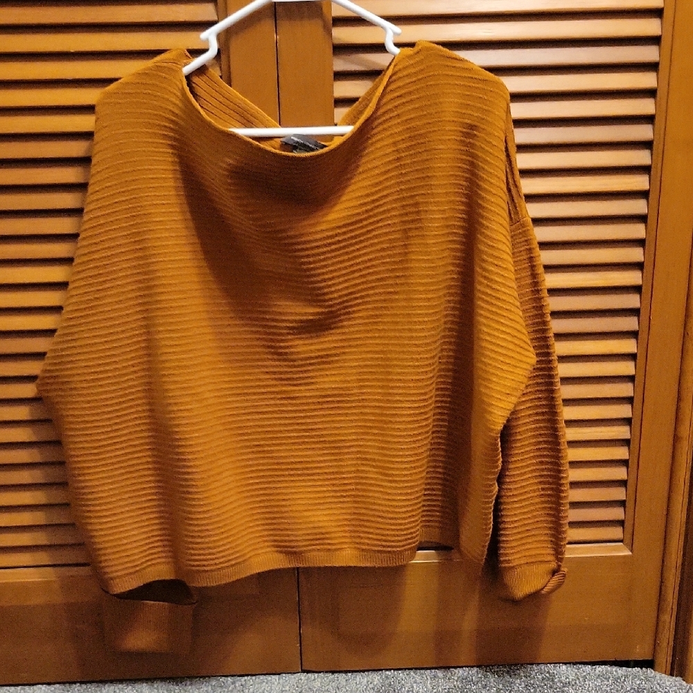 French Connection Off-the-Shoulder Sweater - Warm Orange